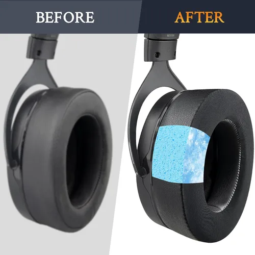 Miniatura 4 de SOULWIT Almohadillas de enfriamiento para auriculares Corsair HS75 XB/ HS70/Pro HS60/Pro HS50/Pro, almohadillas para los oídos con espuma