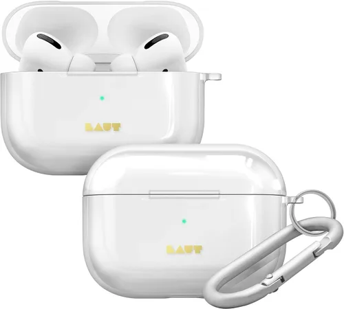 LAUT Crystal X para AirPods Pro | Transparente | Antiarañazos | Mosquetón incluido • Cristal