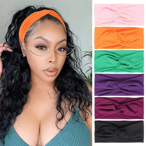 Miniatura 31 de XTREND 6 piezas de diademas para mujer, bandas elásticas cruzadas torcidas, diademas para yoga, entrenamiento, antideslizantes, suaves