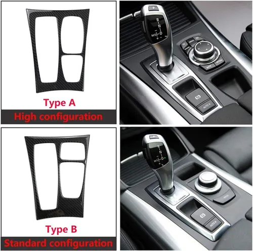 Miniatura 4 de Thor-Ind Cubierta de panel de caja de engranajes de fibra de carbono para BMW X5 E70 (08-13) X6 E71 (09-14) consola central de cambio de marchas