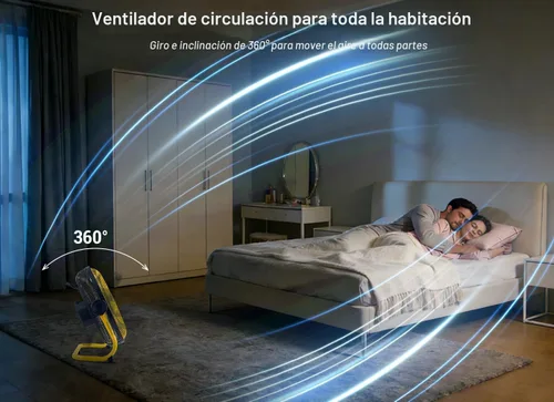 Miniatura 6 de Geek Aire Ventilador portátil de 12" a batería con aspas de metal, inclinación vertical de 360°, ventilador inalámbrico de 24h de duración