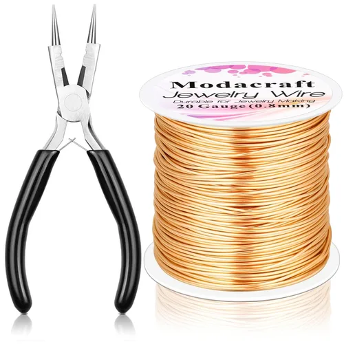 Miniatura 8 de Alambre de plata de calibre 20 para hacer joyas con alicates 4 en 1 Modacraft de 82 pies, alambre para manualidades de 0.8mm, alambre de cobre