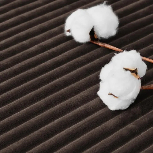 Miniatura 8 de Bnuitland - Manta de franela marrón con funda de almacenamiento, 300 GSM, manta de sofá súper suave con patrón de rayas de forro polar para bebés
