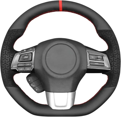 Miniatura 38 de MEWANT Funda de volante de automóvil transpirable cosida a mano para Subaru WRX 2015-2021 / WRX STI 2015-2021, accesorios para volante Subaru WRX