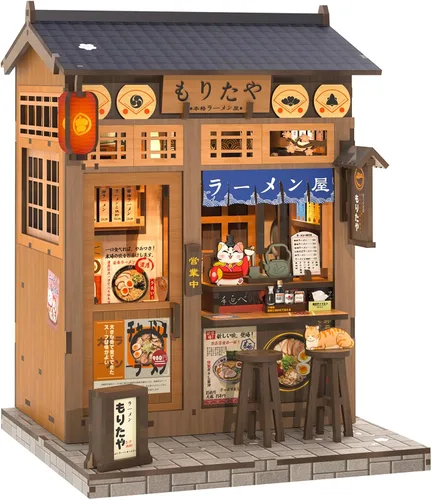 Miniatura 11 de Cutefun - Kit de rincón de libros - Kit de casa en miniatura DIY para adultos y adolescentes, kit de rompecabezas de madera 3D en miniatura con LED