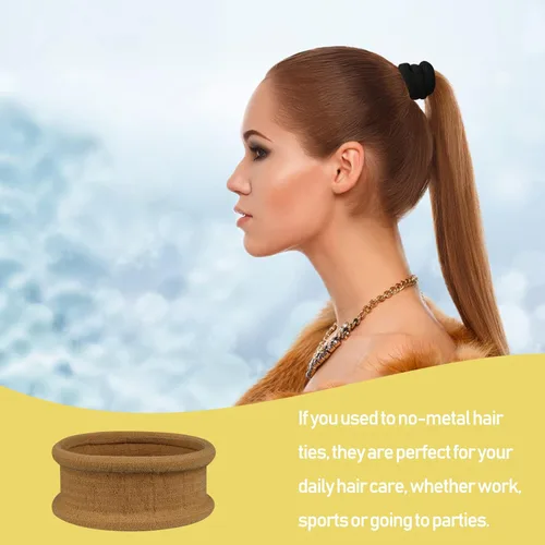 Miniatura 5 de Lazos negros para el cabello para mujeres y niñas, bandas elásticas para cabello grueso, pesado largo o rizado, 20 unidades Large_Negro