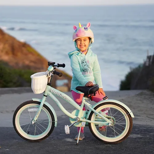 Miniatura 6 de JOYSTAR Bicicleta de crucero para niños de 12, 14 y 16 pulgadas, para niños de 2 a 7 años, bicicleta para niños con ruedas de entrenamiento, freno