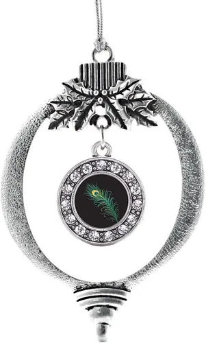 Miniatura 118 de Inspired Silver - Twin One - Adorno festivo de Navidad de plata - Adorno festivo de árbol de Navidad con dije de círculo y circonita cúbica