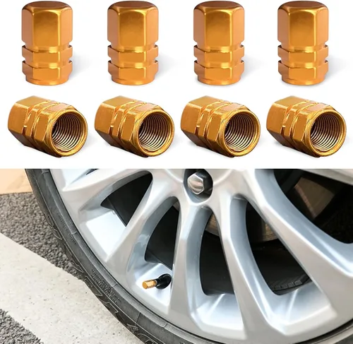 Miniatura 9 de Ziciner 12 tapas de vástago de válvula de neumático de automóvil, cubiertas de válvula de rueda de aleación de aluminio con junta tórica de goma