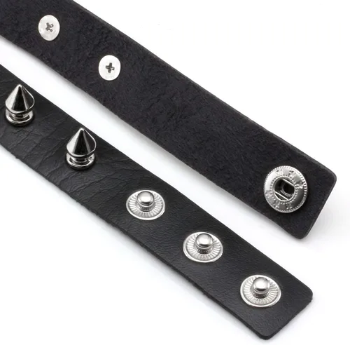 Miniatura 3 de MILAKOO - Collar de cuero sintético con corazón estilo punk