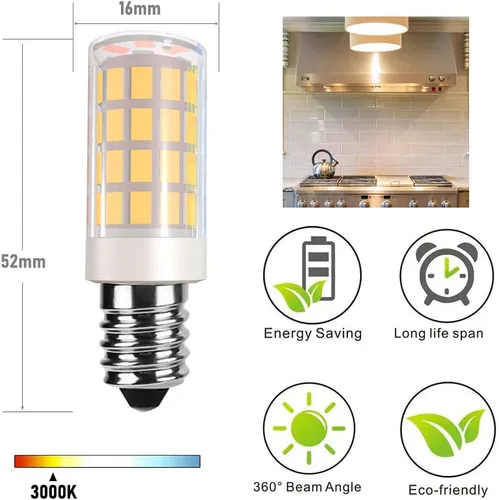 Miniatura 2 de Bombilla LED E14 E14, bombilla de base europea E14, bombilla de campana de cocina E14, bombilla de araña de 120 V de repuesto para lámpara de sal