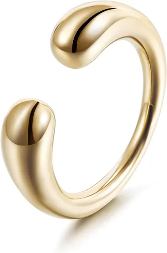 WISTIC 14K Gold Engagement Hoops Set Rings for Women and Girls Water drop Angel tears Simple Luxury Fashion Cocktail Light Minimalism Charming
