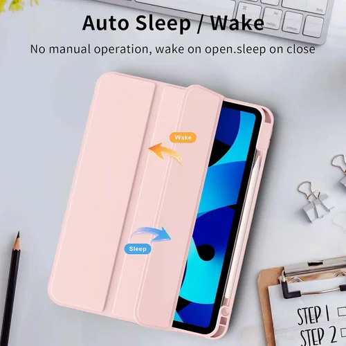 Miniatura 5 de Funda para iPad Air de 11 pulgadas M4/M3/M2 2026/2025/2024, iPad Air 5/4 (2022/2020 5ª/4ª generación de 10.9 pulgadas) con soporte para lápiz, Rosa