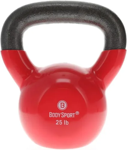 Miniatura 14 de Body Sport Pesas rusas de hierro con revestimiento de vinilo – Pesa rusa para levantamiento de pesas – Pesa rusa de entrenamiento de fuerza