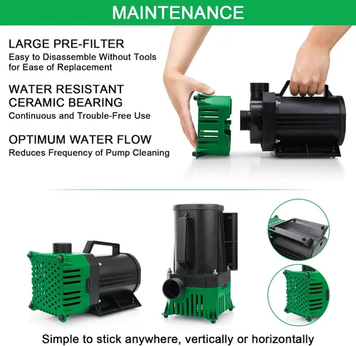 Miniatura 4 de BARST Bomba de agua sumergible de 2650 GPH con cable de alimentación de 25 pies y bolsa de barrera para fuente de estanque de jardín, cascada