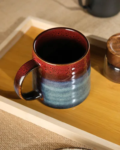 Miniatura 4 de LUXU Tazas de café de cerámica (hechas a mano, 1 unidad), tazas grandes de té de café de porcelana, taza de café con leche de porcelana de 15 onzas