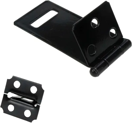 Miniatura 4 de Cerradura de candado negro, cerradura deslizante de puerta, cerradura de hierro pintado negro de 2.5 pulgadas con tornillos para el hogar, patio