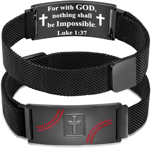 Miniatura 118 de Regalos de graduación, pulsera de fútbol, fútbol, baloncesto, béisbol, regalos de pulsera, pulseras de cruz de fe para hombres, bautismo, primera