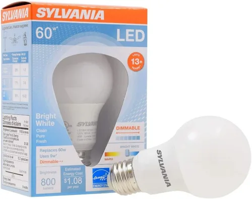 Miniatura 20 de Sylvania Ultra - Bombilla LED equivalente a 60 W A19, eficiente 9 W, base media, regulable, acabado esmerilado, 800 lúmenes, blanco brillante