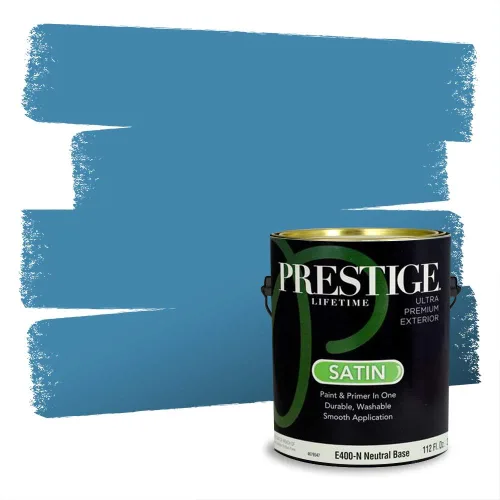Miniatura 1642 de Pintura Exterior + imprimación PRESTIGE, todo-en-uno, 1 galón, acabado mate, color comparable al Valspar* Royal Gray* VS151-Gris real