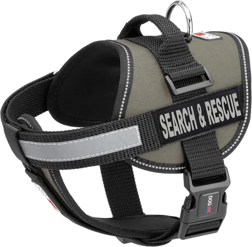 Miniatura 14 de Dogline Unimax - Arnés multiusos para perros y 2 parches extraíbles de búsqueda y rescate, pequeño, color negro