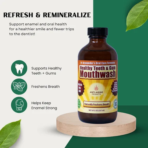 Miniatura 4 de Enjuague bucal para dientes y encías saludables, orgánico, sin OMG, reduce las enfermedades de las encías, recesión, sensibilidad, mal aliento