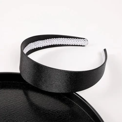 Miniatura 2 de Ivyu Diadema Negra Banda ancha para mujeres - Diademas de los 70 para Halloween Bandas de satén para adultos y niñas Diademas de los 60 Bandas duras