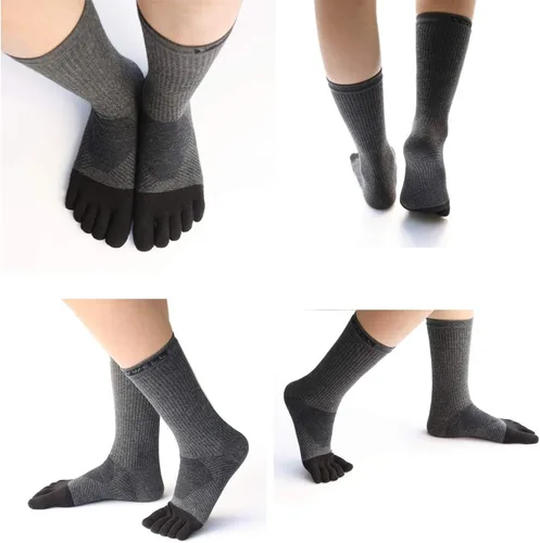 Miniatura 4 de VWELL Calcetines de algodón atléticos para correr de cinco dedos, 3 pares, talla 7-11