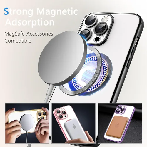 Miniatura 426 de Misscase Funda magnética con purpurina para iPhone 11 compatible con MagSafe, protección completa, delgada, a prueba de golpes, antiarañazos