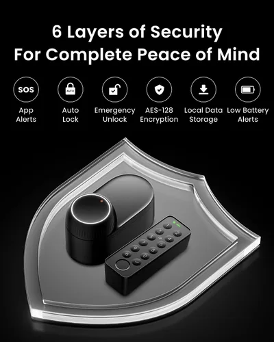 Miniatura 7 de Smart Lock Ultra con teclado, cerradura de puerta de huellas dactilares, control remoto de aplicación, cerrojo de teclado WiFi integrado, desbloqueo