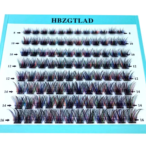 Miniatura 4 de Mezcla de pestañas postizas 3D esponjosas de un solo racimo, abanicos de volumen, pestañas individuales segmentadas naturales para extensión
