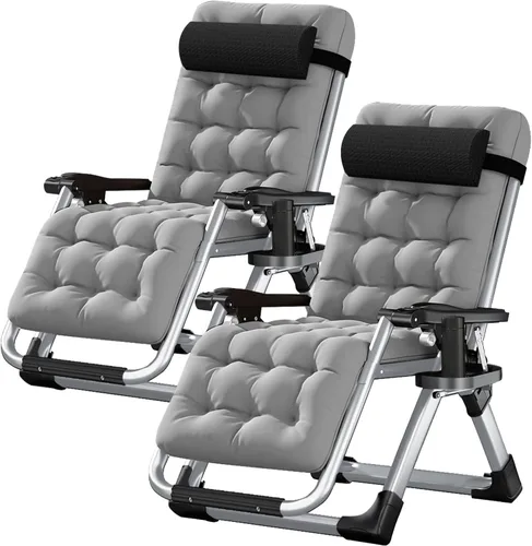 Miniatura 17 de LILYPELLE Silla de Gravedad Cero, Sillón Reclinable Premium para Césped Plegable Portátil Chaise Lounge con Cojín Desmontable, Reposacabezas