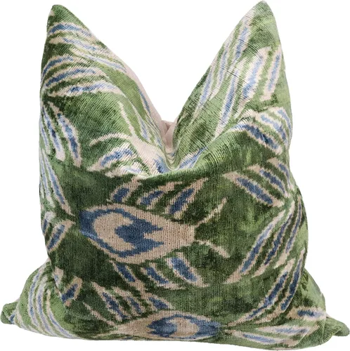 Miniatura 5 de CANVELLO -Exquisita almohada/cojín de plumón: almohadas de plumas elegancia y arte Almohadas icónicas con diseño Ikat Seda de terciopelo suave