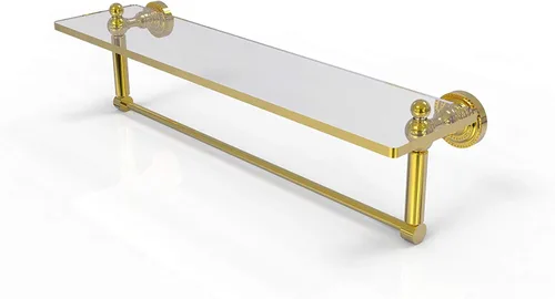 Miniatura 14 de Allied Brass DT-1TB/16-PB Estante de vidrio con toallero, 16 pulgadas x 5 pulgadas Latón pulido