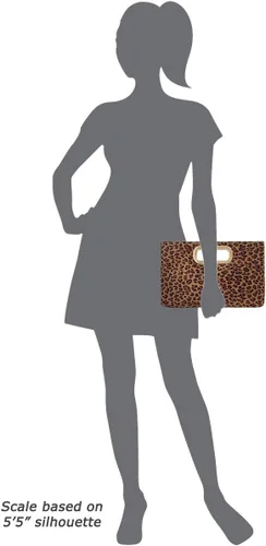 Miniatura 6 de JNB Embrague de leopardo pequeño con asa superior de ante sintético