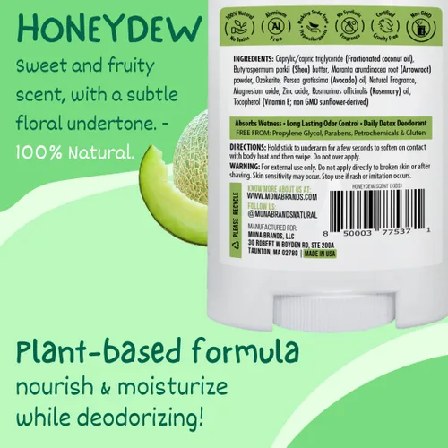 Miniatura 2 de MONA Desodorante 100% natural para niños, preadolescentes y adolescentes, sin bicarbonato de sodio, aromas sintéticos o aluminio, seguro para niñas