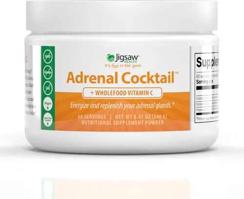 Jigsaw Health Cóctel suprarrenal con vitamina C de alimentos integrales, 60 porciones