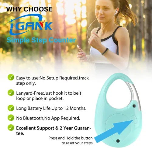Miniatura 3 de Podómetro simple para caminar, contador de pasos 3D para hombres, mujeres y niños Turquesa