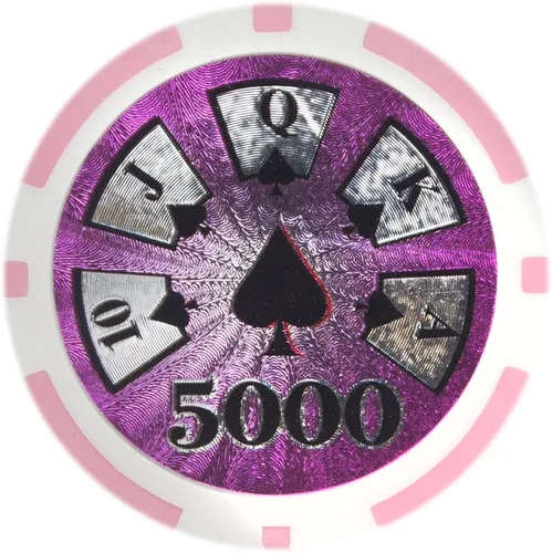 Miniatura 6 de Brybelly Hi-Roller - Chip de póquer pesado compuesto de arcilla de 0.49 oz, paquete de 50 Morado ($500 Purple)
