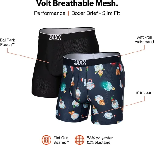 Miniatura 4 de SAXX - Calzoncillos tipo bóxer de malla transpirable Volt con soporte de bolsa integrado, ropa interior para hombres, otoño