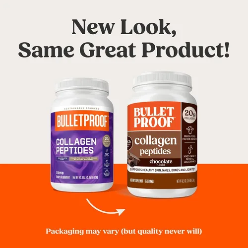 Miniatura 2 de Polvo de proteína de colágeno con chocolate y aceite MCT de Bulletproof, 19g de proteína, 42.3 onzas, tamaño de valor, con péptidos de colágeno
