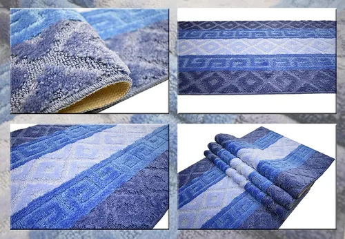Miniatura 5 de Alfombra de pasillo de 15 pies de largo azul para cocina, alfombra de pasillo antideslizante lavable, 2'2" X 15' alfombra de pasillo con respaldo