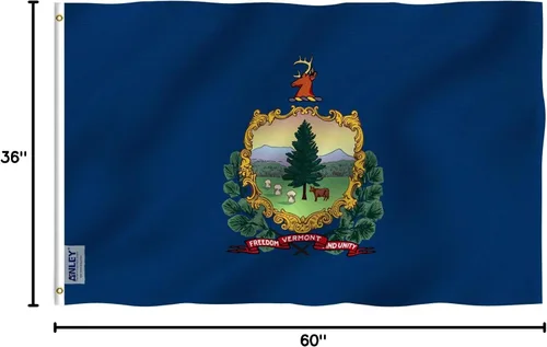 Miniatura 7 de Anley Fly Breeze - Bandera del estado de Vermont de 3 x 5 pies, color vívido a prueba de decoloración, cabecera de lona con doble costura, banderas
