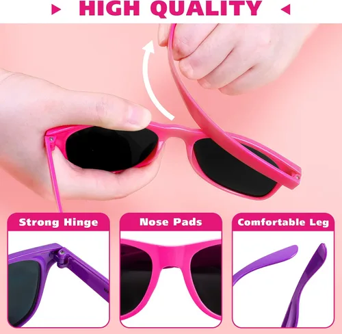 Miniatura 2 de Paquete de 48 lentes de sol de neón de 12 colores, recuerdos de fiesta, estilo retro de los años 80, juego perfecto de gafas de sol coloridas