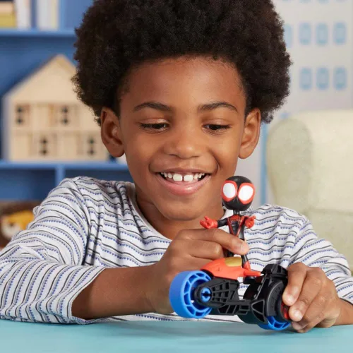 Miniatura 6 de Spidey y sus increíbles amigos Miles Morales figura de acción con motocicleta de juguete, juguetes preescolares, para niños a partir de 3 años