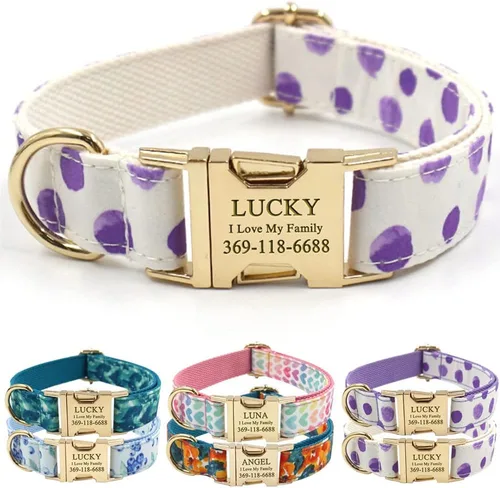 Miniatura 18 de PETDURO Collar Personalizado para Perro A cuadros Negro Blanco con Nombre y Teléfono Grabados en Hebilla de Metal Plateado para Perros Grandes