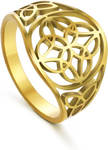 Miniatura 8 de TEAMER Anillo de nudo de brujas, amuleto celta de acero inoxidable, joyería vintage para mujer