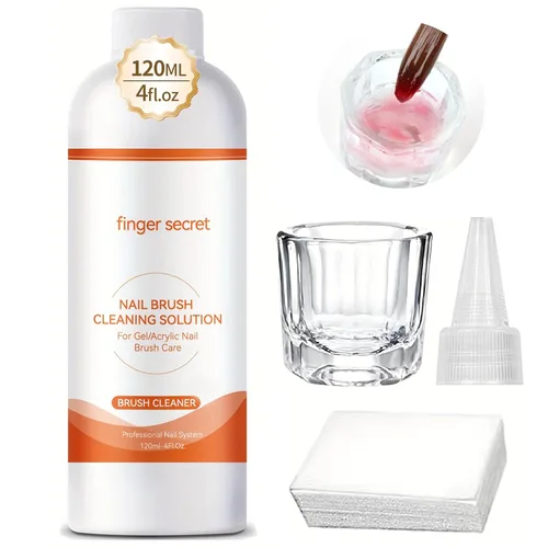 Limpiador de cepillos de uñas y solución revitalizante – Limpiador de acción rápida para cepillos acrílicos, aerógrafos, cepillo de uñas de gel,