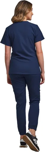 Miniatura 2 de Green Town Conjunto de ropa quirúrgica para mujer, pantalón deportivo y conjunto de ropa quirúrgica con cremallera completa, 6 bolsillos, uniforme