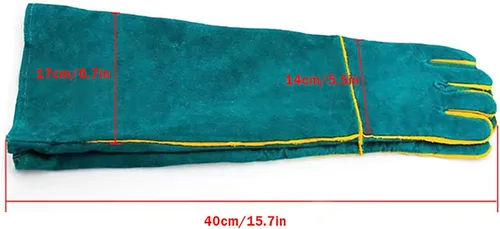 Miniatura 3 de Guantes de manejo de animales, resistentes a las mordeduras, guantes antiarañazos de 15.7 pulgadas para gatos, guantes de cuero multiusos a prueba
